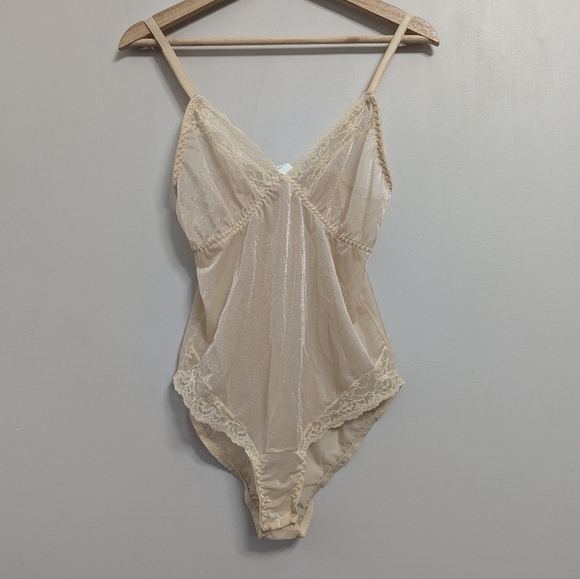 Vintage Sheer Shimmer Stretch Bodysuit Lingerie Size 36